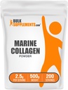 BulkSupplements.com Marine Collagen Powder - Marine Collagen Peptides Supplement, 모발, 피부, & 손톱 - Hydyrolyzed & Gluten 무료, 2.5g, 봉사 당 500g (1.1 파운드) (팩 1)