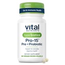 Hyperbiotics Vital Nutrients Pro-15 Prebiotics and Probiotics for Women and Men | 15 Science Backed Strains | 오카시 변비 지원, Diarrhea, Gas & Bloating | 30 Vegan Time Release Pearls