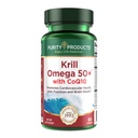 Krill Omega 50 Plus w / CoQ10 from 순수성 제품 - 1300mg Krill Oil and Fish Oil Blend - 100mg CoQ10 - 500mg Natural Astaxanthin - 관절, 두뇌 건강 및 더 많은 지원 - 60 Mini Softgels