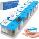 Extra Large Weekly Pill 주최자 - XL Daily Pill Box - 7 Day Am Pm Pill Case Jumbo Pill Container for Supplements Big Pill Holder Twice A Day Oversize (블루 / 화이트)