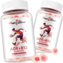 비타민 ADK+B12 Gummies 보충교재: 남자 여자 Chewable Vegan Multivitamin 지원 뼈 두뇌 면역성 피부 눈 심장 설탕 자유로운 라즈베리 맛을 내는 2 팩을 위한 B12를 가진 비타민 D3 K2 (MK-7)