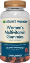 Nature's Wonder Women's Multivitamin Gummies는 비타민 A, C, D, B6, B12, Biotin, Folic 산, 75 일 공급, 150 조사를 가진 에너지, 대사, 뼈 및 면역 체계 건강을 지원합니다