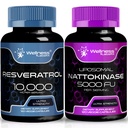 웰니스 LABSRX Resveratrol 캡슐 10000mg - Nattokinase 보충교재 캡슐 - 5000 FU