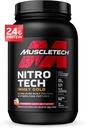 Whey Protein Powder, MuscleTech Nitro-Tech Whey Gold Protein Powder, Whey Protein Isolate Smoothie Mix, Women & Men, Strawberry Protein Powder, 2 lbs (28 Serv) - 포장 변화