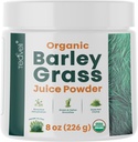 Teaveli 유기 배리 잔디 주스 분말- 익지않는, Utah는 Detox- Complements Wheatgrass 주스를 위한 배리 잔디 주스 추출물 - 글루텐 없는 미국, 첨가물 또는 보존제 8개 oz (226 그램)
