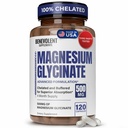 마그네슘 글리세라이드 500mg - 킬레이트 & 버퍼링 높은 흡수 마그네슘 보충 스트레스 완화, 소화, 뼈, 수면, Nerves & 근육 건강 - 미국에서 만든 - 120 Vegan 캡슐
