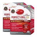 LABO 영양 완벽한 크릴 EX, 1000mg 남극 크릴 오일 오메가 3 EPA DHA, 최고 인 산 염 (56 % 이상) Choline, Astaxanthin | 심장 뇌 눈 관절 건강, 미국에서 만든, 60 softgelsX2