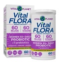 Vital Planet - 여성을위한 생생한 Flora Probiotics 55 일일 선반 안정 프로 바이오 틱 60 억 CFU, 60 Diverse Strains, 7 유기 Prebiotics, 면역 지원 및 소화 건강 60 캡슐