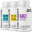 Liver Support & Pleasant Morning Pills | 우유 이틀 + 전해질 & B Complex Vitamins Recovery가있는 파티 보충 키트 | Rapid Hydration Mental Focus More Energy for Better You