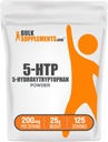 BulkSupplements.com 5-HTP 파우더 - 5-Hydroxytryptophan, 5 HTP 보충 - 5-HTP 200mg, 무드 지원 보충 - 글루텐 무료, 서빙 당 200mg, 25g (0.88 온스) (팩 1)