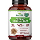 Zazzee USDA 유기 Valerian 뿌리 10:1 추출물, 3000 mg 힘, 120 Vegan 캡슐, 4 달 공급, Valeriana officinalis, 10X Potency, 100% 채식주의자, 미국에서 하는 모든 자연, 비 GMO