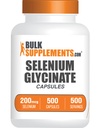 BulkSupplements.com 셀레늄 글리세라이드 캡슐 - 셀레늄 보충, 셀레늄 200mcg 캡슐 - Essential Trace 미네랄, 글루텐 무료, 서빙 당 1 캡슐, 500 카운트 (팩 1)