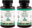 USDA 유기 Spirulina 캡슐 - 100% 순수한 채식 보충교재, 비 GMO, 글루텐 자유로운, 화학 자유로운, (240)