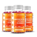 비공식 마그네슘 Gummies 600mg - 60 Vegan Gummies - Relaxation, 근육, 뼈 및 에너지 지원 - 3 팩