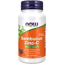 지금 식품 보충제, Elderberry Concentrate 및 비타민 C, 60 Lozenges와 Sambucus 아연 C