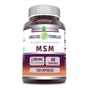 놀라운 수식 MSM (Methylsulfonylmethane) 보충 | 서빙 당 2000 Mg | 120 캡슐 | Non-GMO | 글루텐 프리 | 미국에서 제작