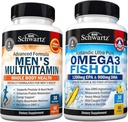 비타민 C A B D3 E와 아연 (1 달 공급) 플러스 세 배 힘 Omega 3 물고기 기름 Softgels (1 달 공급)를 가진 진보된 매일 남자 Multivitamin