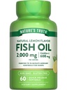 자연의 진실 물고기 기름 오메가 3 보충 | 2000mg | 60 Softgels | EPA & DHA | 레몬 맛 | 비 GMO 및 글루텐 무료