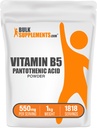 BulkSupplements.com 비타민 B5 분말 - 칼슘 Pantothenate, B5 비타민 - 글루텐 무료, 500mg의 비타민 B5 Pantothenic 산, 5kg (11 파운드) (5kg
