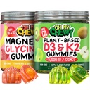 OH MY CHEWY 마그네슘 + D3K2 Gummies 번들 – 2 병 (60 각) – Strawberry Banana & Apple Kiwi
