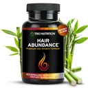 TRIO NUTRITION Hair Abundance | 모발 성장, 강한 손톱 및 매끄러운 피부를 위한 자연적인 비타민 보충교재|콜라겐, 케라틴, 아연 및 셀레늄으로 부스트 | Biotin 10000mcg | 30 일 공급