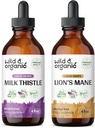 야생 & 유기 우유 이틀 Tincture 4 fl oz & 사자 Mane Tincture 4 fl oz