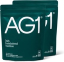 AG1 그린 분말 보충 | 개량 계 건강 | Multivitamin, Probiotic, 글루텐 프리, 비건 및 케토 친화적 인 | 75 비타민 (Athletic Greens) - 2 팩, 클래식 포뮬러 (포켓 당 30 인분)