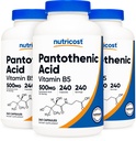 Nutricost Pantothenic 산 (비타민 B5) 500mg, 240 캡슐 (3 병)
