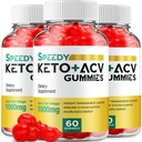 (3 팩) Speedy Keto ACV Gummies - 고급 공식 Speedy Keto Plus ACV Gummies Apple Cider Vinegar Speedy ACV Dietary 보충 남성 여성 (180 Gummies)