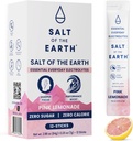 The Earth Premium Zero-Sugar Electrolyte의 소금 - 핑크 히말라야 소금 - 히드라이즈 분말 패킷 | 프리미엄 성분 | Keto & Paleo Friendly | 12 스틱, 핑크 레몬
