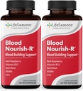 LifeSeasons Blood Nourish-R - Iron Supplement - Non Constipating - 지원 Anemia, 피로, Paleness & Dizziness - 혈액 빌딩 - 철, Alfalfa, 라즈베리 및 비타민 B-12-60 캡슐 (팩 2)