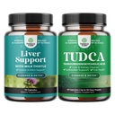 Liver Cleanse Detox & Repair Formula and Advanced TUDCA Liver Support Supplement의 번들 - 우유 이틀 다 델리 뿌리 심황과 Artichoke Extract - 추가 강도 TUDCA 500mg Bile Salt