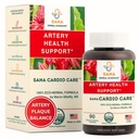 Artery Plaque 제거 공식 | 4-Element All-Natural Supplement to Support Blood Pressure, Healthy Cholesterol, Heart Rhythm | 90 Easy-to-Swallow 캡슐 | 산나 허브