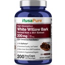 NusaPure 백색 Willow Bark 20:1 추출물, 4000mg, 200 Veggie 캡슐, 최대 힘, (비 GMO, 채식주의자)와 동등한 200 mg