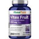 NusaPure Vitex Chasteberry 과일 20 : 1 추출물, 9,000 mg 200 Vegan 캡슐과 동등한 450 mg - 비 GMO, Vegan Dietary 보충교재