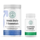 Men's Daily 7 Essentials & Adaptogen Complex 번들 - 남성의 최적의 건강에 대한 멀티비타민 팩 및 스트레스 적응 지원 완료