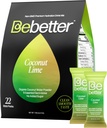 Bebetter Organic Electrolytes Powder Packets | 매일 Electrolyte Drink Mix | 유기농 코코넛 워터 | 인공 향료 없음 | 슈가프리 히어링 패킷 | 비 GMO | 22 Sticks Pack (Coconut and Lime)