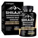 Shilajit 캡슐 - Ashwagandha를 가진 남자 & 여자를 위한 20,000mg 순수한 Himalayan 유기 Shilajit, 지원 활력 및 웰빙, 우수한 Shilajit 순수한 Himalayan 보충교재, 120의 캡슐
