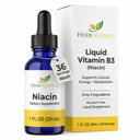 액체 비타민 B3 방울 - 냉간 가공 된 Niacin 보충, Tongue & 피부 건강 지원 - Vegan, Non-Alcoholic 및 품질 테스트. - 1 Fl. Oz, 36 서빙