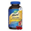 Nature's Way Alive Men’s 50+ Daily Gummy Multivitamins, 건강한 두뇌, 눈, 하트*, B-비타민, 글루텐 프리, 과일 맛, 150 Gummies (패키지 May Vary)