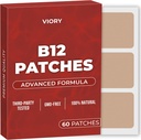 VIORY B12 Patch (Pack of 60) - 여성과 남성을위한 100 % 천연 패치 - Firming, Energy, Focus & Body Support - 향상된 포뮬러