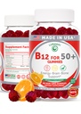 Lunakai 미국 성인 50 +, 에너지 및 활력 부스트, 맛있는 오렌지 맛, 60ct에 대한 비 GMO B12에 대한 비타민 B12 Gummies