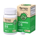 Renzo 's Dynamite 비타민 D3, 아이 비타민 D3, 60 설탕 무료 멜기 탭, Lil '그린 애플 맛