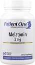 환자 One Melatonin 5mg | 건강한 수면 / 웨이크 사이클 지원 보충 | 천연 수면 보조 | 60 캡슐