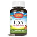 Carlson - Chewable Iron, 30 mg, Superior Absorption, Blood Health, Energy Production & Optimal Wellness, 여성 및 남성, 자연적인 딸기 풍미, 120 정제를 위한 Chewable Iron Supplement