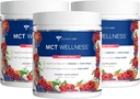 Gundry MD MCT Wellness Powder to Support Energy, 케톤 생산 및 뇌 건강, 케토 친절, 설탕 무료 (90 일 공급, 라즈베리 Medley)