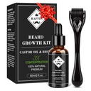 RAFFIN Beard Growth Kit, 업그레이드된 Beard Growth Oil (2Oz) w/Maximum Thickening Biotin & Castor Oil for Spot/Patchy Beard, Fuller, Thicker & Healthier Beards, HEGO Boyfriend 남편 아빠의 선물