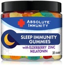 Melatonin, 100% 약 자유로운 잠 원조, 면역 체계 지원, 성인 및 아이 30ct를 가진 절대적으로 면제 아연과 Elderberry 잠 Gummies