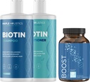 Biotin 샴푸 및 컨디셔너 및 헤어 보충 - 머리 성장 보충교재 플러스 로즈마리와 Volumizing 샴푸와 컨디셔너 세트 - 로즈마리 Biotin와 교원질 머리 두껍게 하는 제품