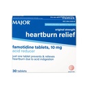 MAJOR Original Strength Heartburn Relief - Famotidine 정제, 10 mg - 산성 흡진기 - 30 정제 (1 팩)